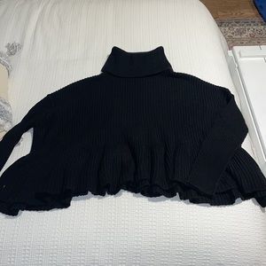 Free People Peplum Chunky Turtleneck Sweater